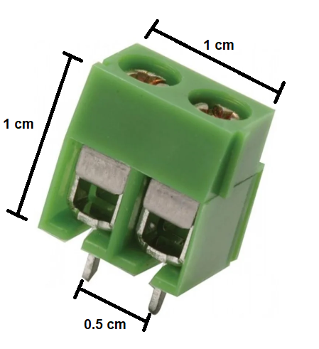 Terminal Block Doble Mediano 10.4x9.9mm Pines 5mm